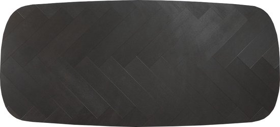 Bronx71® Tafelblad Deens ovaal visgraat Olaf PVC zwart 240 x 110 cm
