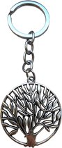 Sleutelhanger Tree of Life – Levensboom - XL - Zilverkleur - Amulet - Geluksbrenger