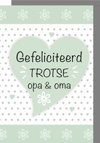 6 Wenskaarten met gekleurde envelop - MGPcards - Gefeliciteerd - Opa & Oma - 11,5 x 17 cm
