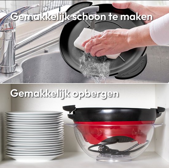 Gadgy Popcorn Machine Rond met Anti-aanbaklaag - Popcorn Maker Stil en Snel - 5 liter - Funcooking voor Party & Kids - Popcornpan - Cadeau voor Kind — afbeelding 5