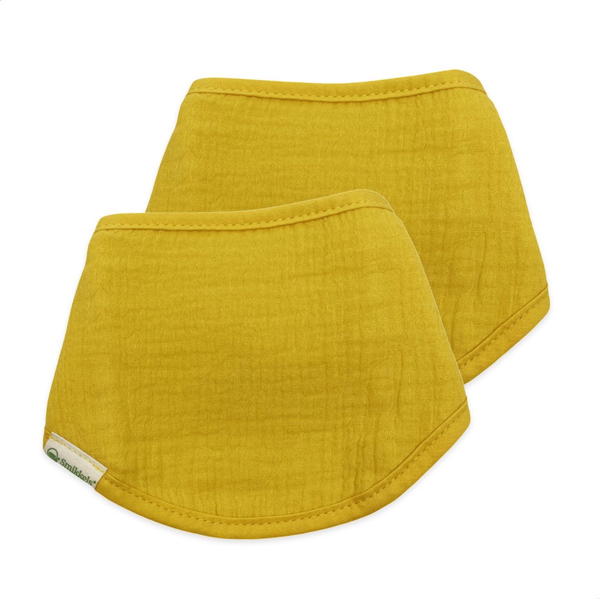 Goedkoopste Smikkels - Baby bandana slab (2 stuks) Geel - 100 biologisch katoen - dubbellaags - kwijl slabbetje baby - Kraamcadeau jongen meisje