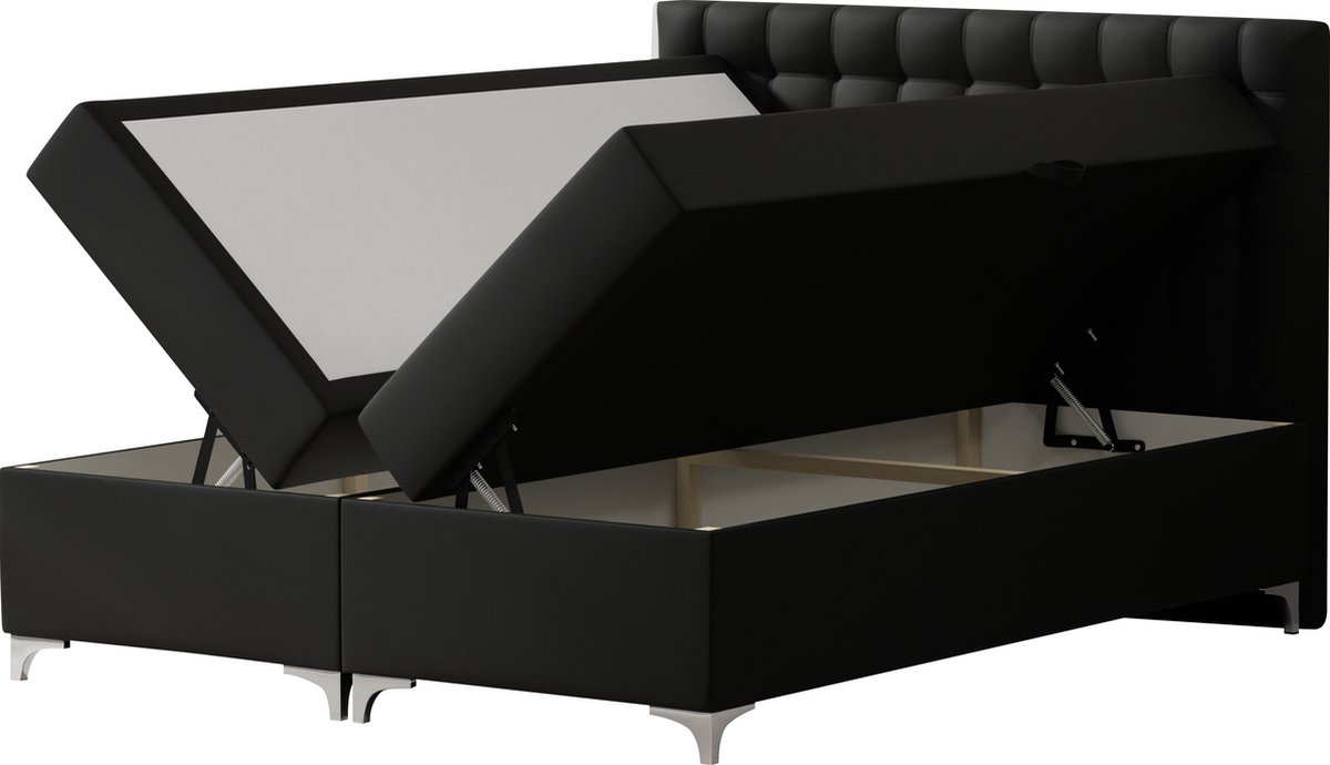 Springcrest® Luxe Boxspringset met Opbergruimte - Bed - 140x200 cm - Zwart