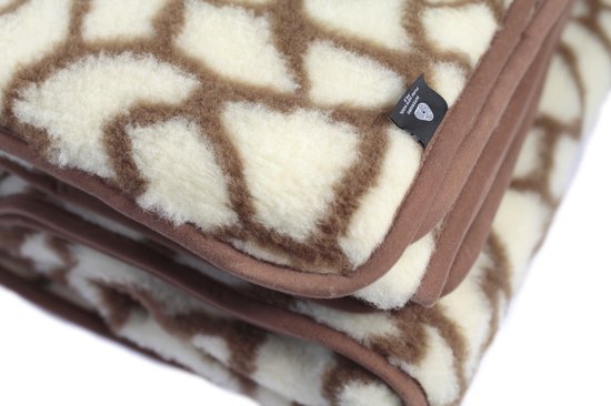 Okergele plaid van alpaca en merinowol | Heerlijk zacht | Visgraat motief