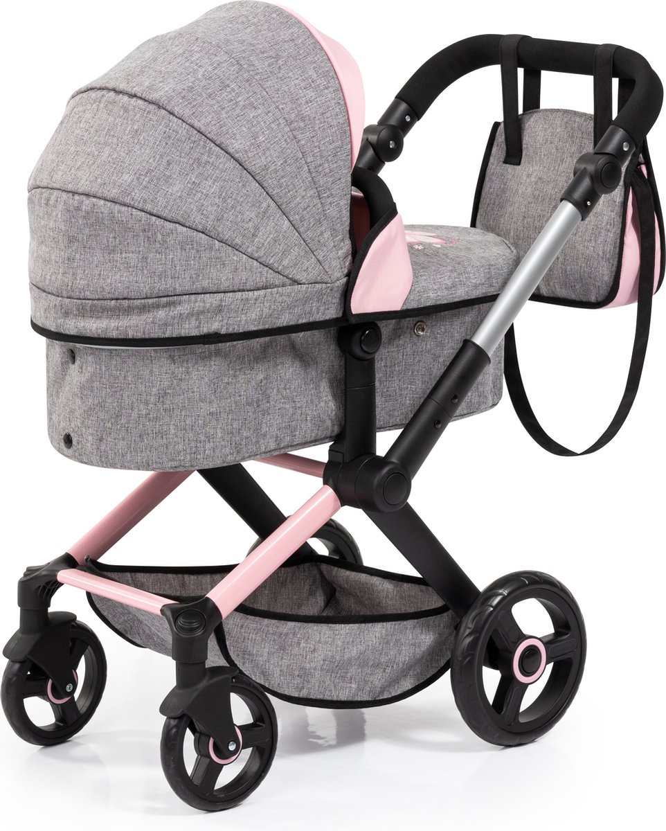 Landau Poupée Bayer Xeo – Convertible, Poignée Réversible, Hauteur Réglable, Sac Inclus, 46cm