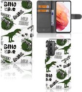 Telefoonhoesje met Pasjes geschikt voor Samsung Galaxy S21 Dinosaurus