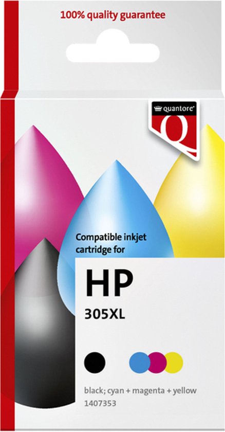 Quantore Inktcartridge quantore hp 305xl zwart+kleur - 2 stuk