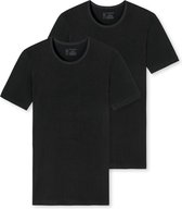 Schiesser - Maat S - heren T-Shirt 2-Pack - 95/5 - Biologisch katoen - Zwart