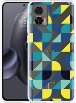 Motorola Edge 30 Neo Hoesje Modern Blauw - Designed by Cazy