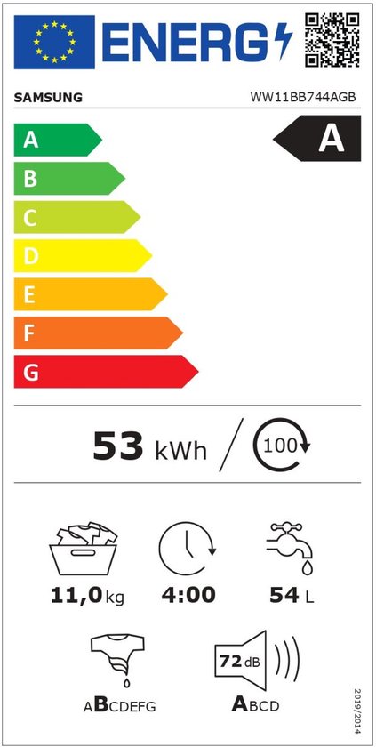 Samsung Bespoke WW11BB744AGB - Wasmachine 11 kg - Zwart | bol