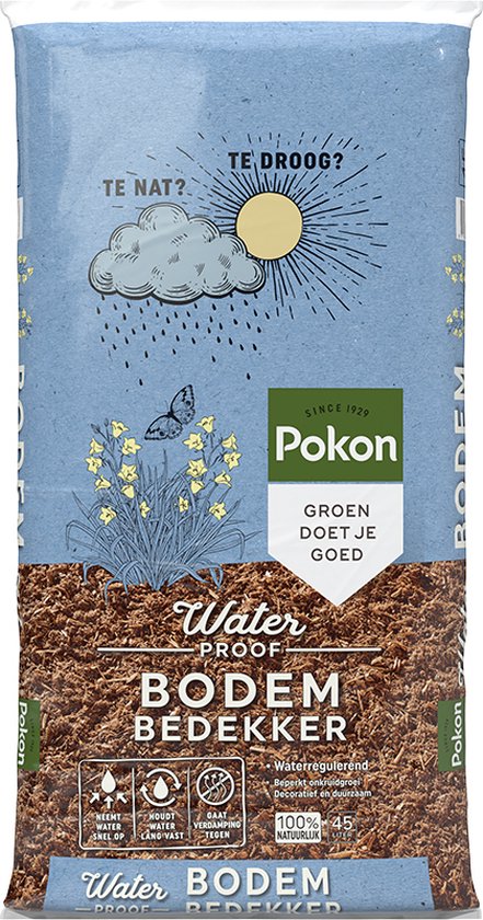 Pokon Waterproof Bodembedekker - 45L - Houtsnippers bodembedekking tuin - Waterregulerend