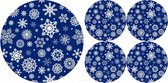Bertoni - Set van placemats 4 stuk klein + 1 stuk groot - SNOW