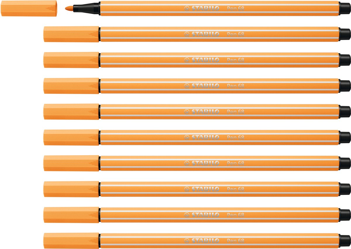 STABILO Pen 68 - Premium Viltstift - Papaja - Doos 10 stuks
