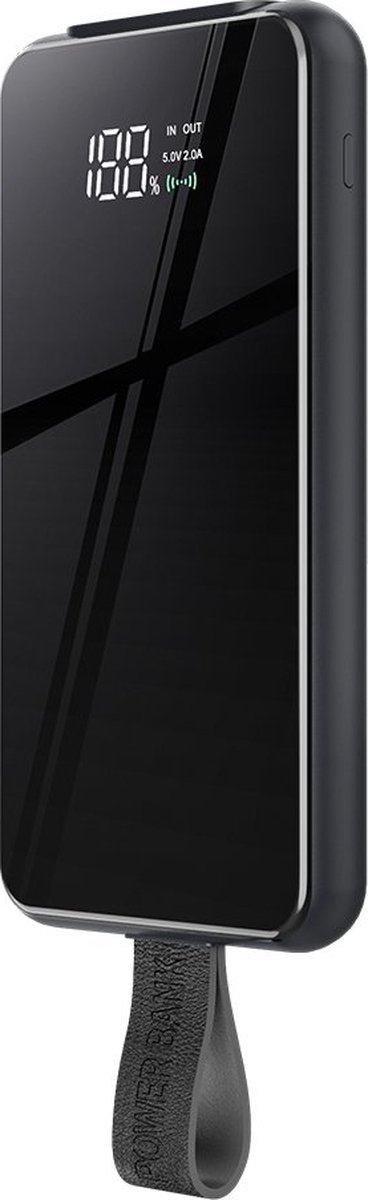 Remax Power Bank 10.000 mAh Powerbank met Qi-technologie ingebouwd - Zwart USB-C USB-A