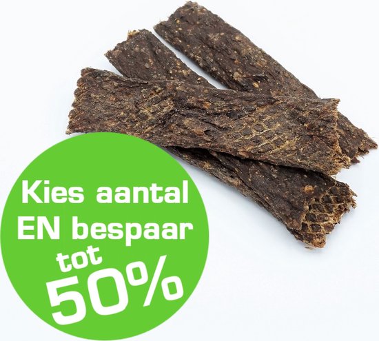 Foto: Puur fit vleesstrips hert hondensnack 100 gram