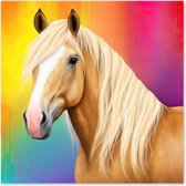 Graphic Message - Schilderij op Canvas - Palomino Paard - Haflinger Pony - Paardengek - Meisjeskamer