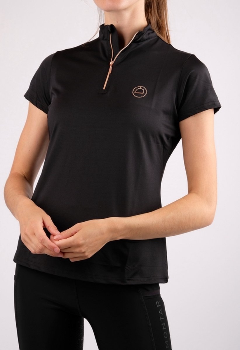Montar Everly Polo Rosegold - maat XS - black/rosegold