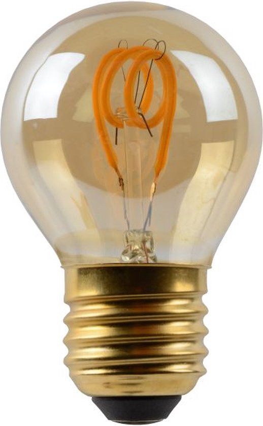 Lucide G45 - Filament lamp - Ø 4,5 cm - LED Dimb. - E27 - 1x3W 2200K - Amber - Lucide