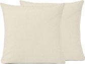 Sleepnight Kussensloop - 2 Pack ivoire Effen Perkalkatoen - 65 x 65 cm - Vochtabsorberend - 798489-2x-65 x 65 cm