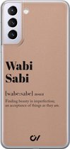 Hoesje geschikt voor Samsung Galaxy S21 - Wabi Sabi - Tekst - Bruin - Soft Case Telefoonhoesje - TPU Back Cover - Casevibes