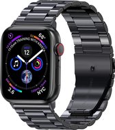 Metalen Bandje Geschikt voor Apple Watch 1-8 / SE (42/44/45 mm) Bandje Metaal - Horloge Band Schakel Polsband Geschikt voor Apple Watch 1-8 / SE (42/44/45 mm) Band - Zwart