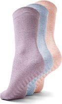 Malinsi Sokken Antislip 3-Pack - 3 Paar Lichte kleuren maat 42-46 - Huissokken Dames en Heren anti slip