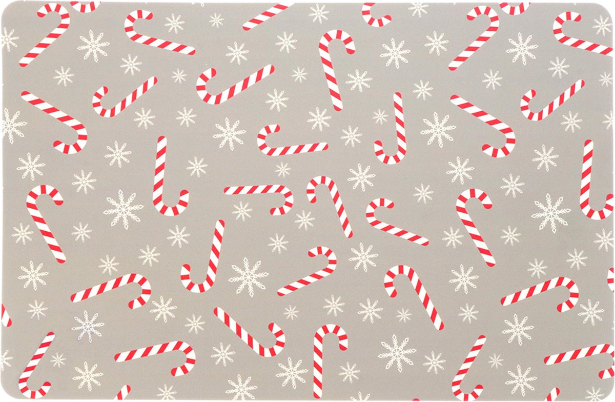 Placemat Xmas Lollipop 30x45cm Zilver