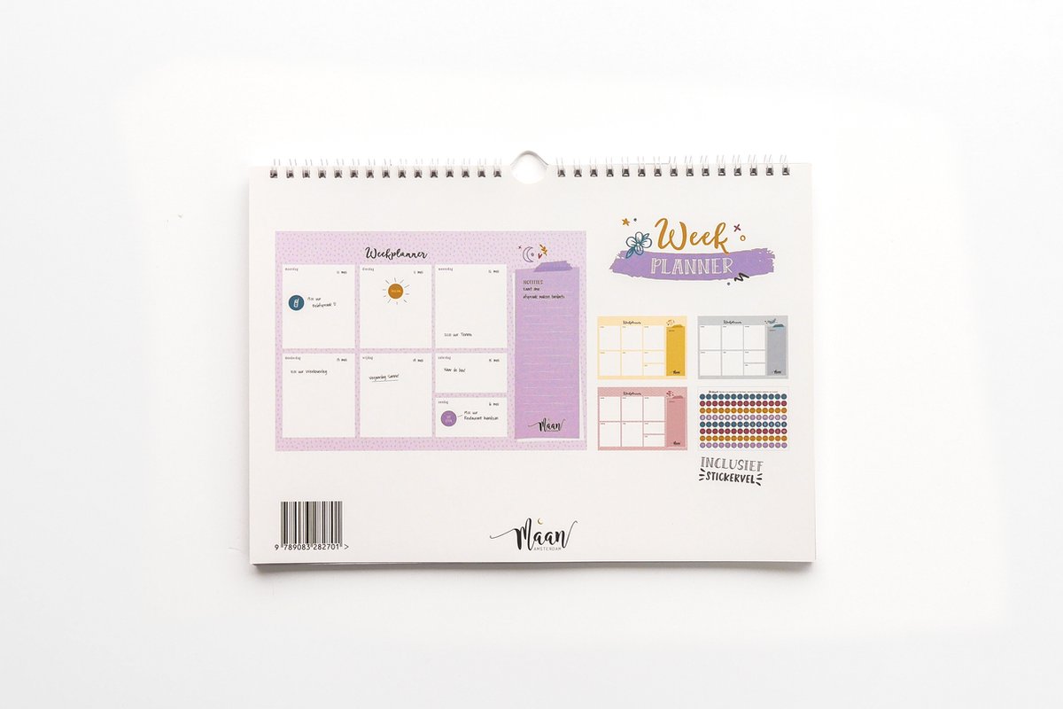 Maan Amsterdam Weekplanner inclusief stickervel - To do planner - Werkplanner - Ongedateerd - A4 - Universe — afbeelding 2