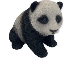 Beeld - Panda - Pandabeer - Decoratie - Polyresin - 14x10,5x11,5cm