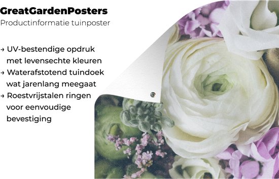Poster Jardin Fleurs - Roses - Nature - 200x200 cm - Toile jardin - Poster extérieur