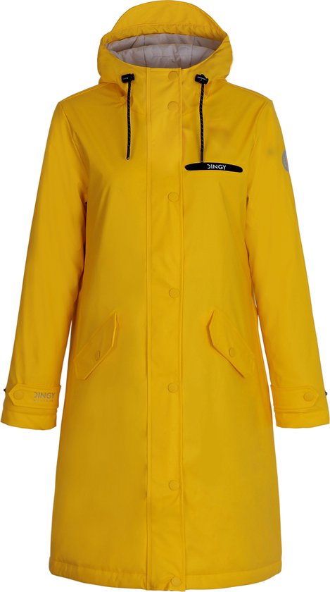 Dingy Weather - Regenjas Dames - Lang Model - Waterdicht en Winddicht -  Maat 40 - Geel | bol