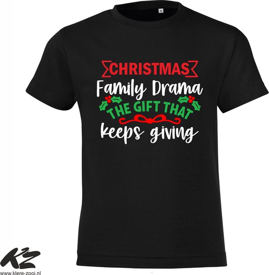 Klere-Zooi - Christmas Family Drama - T-Shirt - 104 (3/4 jaar)