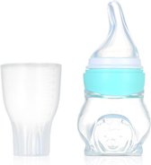 100ml Babyfles Dispenser Fopspeen Siliconen Squeeze Feeder kind - Pasgeboren Baby Zuigfles fles voor 0 ~ 12 Maanden - blauw