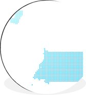 WallCircle - Wandcirkel - Muurcirkel - Blauwe illustratie van Equatoriaal-Guinea - Aluminium - Dibond - ⌀ 60 cm - Binnen en Buiten