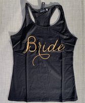 Zwarte tank top Bride maat L - bride - bruid - vrijgezellenfeest - hemd