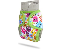 Petit Lulu Fluffy Organic - Overbroekje voor wasbare luier - Drukknoopjes - Happy Owls - One Size