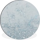WallCircle - Wandcirkel - Muurcirkel - Marmer - Blauw - Glitter - Aluminium - Dibond - ⌀ 90 cm - Binnen en Buiten