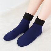 Velvet Sokken  -Warme Sokken - Slofsokken - Bedsokken - Dikke Sokken - 1 Paar - Blauw