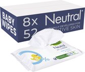 Neutral 0% Parfumvrij Baby Wipes - 8 x 52 stuks - Voordeelverpakkig