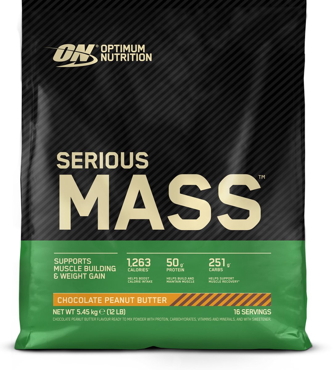 Goedkoopste Optimum Nutrition Serious Mass - Chocolate Peanut Butter - Mass Gainer - Weight Gainer - 5450 gram (16 servings