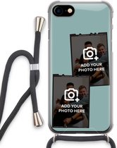Gepersonaliseerd - Case Company® - Hoesje met koord geschikt voor iPhone SE 2020 hoesje met Koord - Polaroid Zwart - Telefoonhoesje met Zwart Koord - Extra Bescherming aan alle Kanten en Over de Schermrand