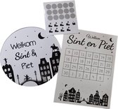 LBM - Aftelkalender Sinterklaas - canvas aftelkalender incl. gratis raamsticker - aftellen tot 5 december