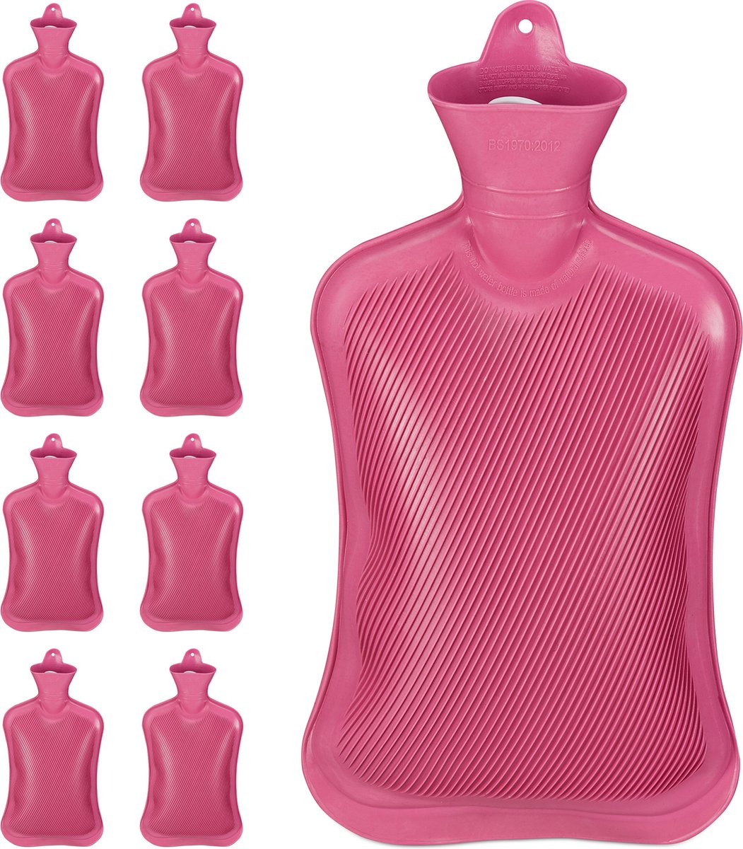 Goedkoopste 9x kruik rubber - bedkruik - warmwaterkruik - waterkruik - zonder hoes - 2 liter