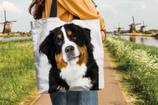 Sac bandoulière - Sac de plage - Shopper Portrait photo d'un bouvier Berner - 45x45 cm - Sac en coton