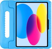 Cazy Geschikt voor Apple iPad 2022 hoes Kinderen - 10.9 inch - Kids proof back cover - Draagbare tablet kinderhoes met handvat – Blauw