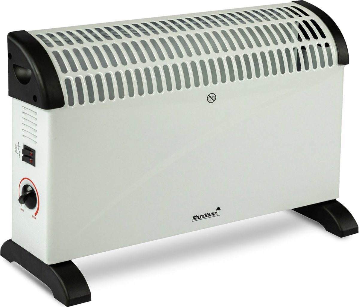 MaxxHome Convectorkachel, elektrische verwarming, elektrische kachel, radiator met drie warmtestanden voor ruimtes tot 60 m³, voor binnen, thermostaat, 2000 W