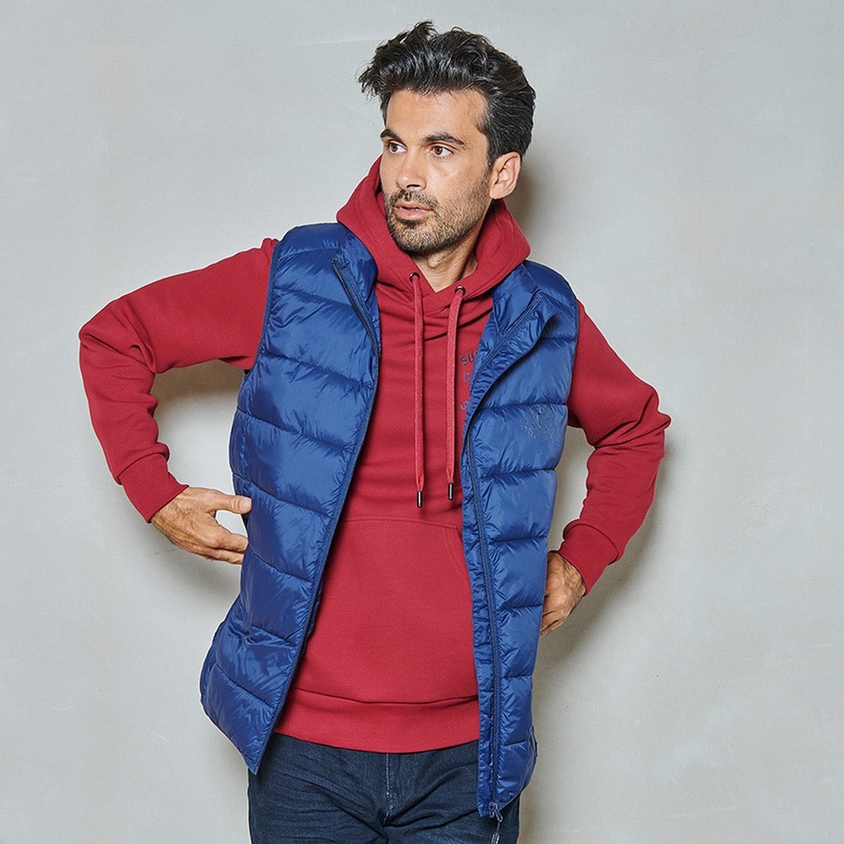 Twinlife Heren Packable Bodywarmer - Jassen - Sterk - Licht - Blauw - 3XL