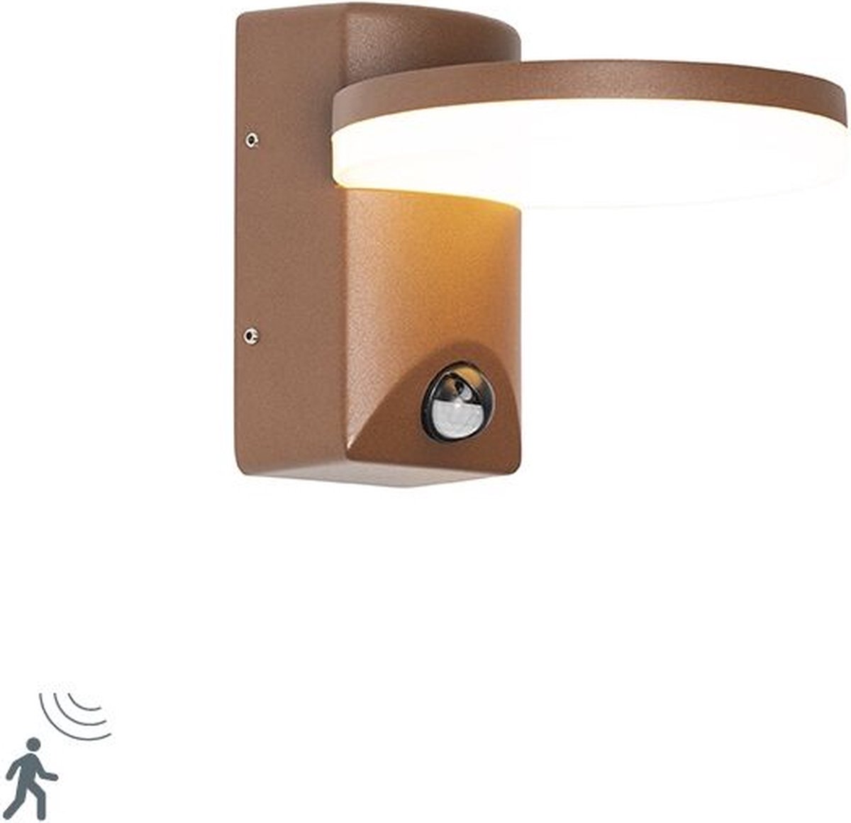 Lumière Wandlamp buiten met sensor Damia Roestbruin buitenlamp met bewegingssensor