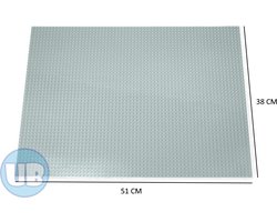 Uniblocks Classic XL bouwplaat lichtgrijs - 51 x 38 cm | City | combineer met Lego bouwplaten | grondplaten 48x64 noppen | wegen | wegplaat | stad | Geschikt voor LEGO bouwplaten bouwplaat wegplaat
