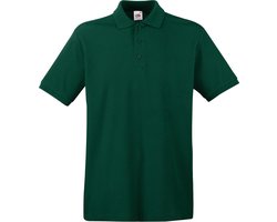Grote maat donkergroen polo shirt premium van katoen voor heren 3XL - Polo t-shirts voor heren 3XL (EU 58)