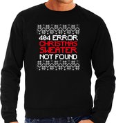 Bellatio Decorations Foute Kersttrui 404 error fun Kerst - sweater zwart - heren M